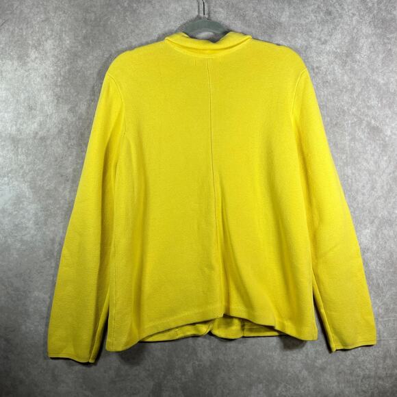 Banana Republic Sweater Blazer Jacket Womens XL Yellow Knit Academia Career - Picture 4 of 9